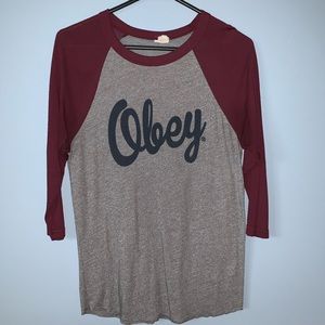 Obey 3/4 length sleeve tee